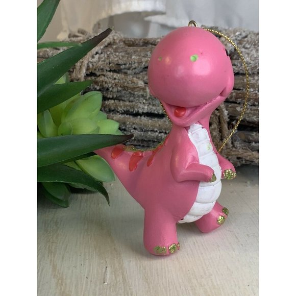 Pink Dinosaur Christmas Tree Ornament Resin Ornament Kids Ornament O4 - Picture 4 of 6